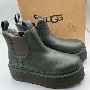 UGG Neumel Platform Chelsea Boot Women’s Size EU39 US 8 Forest Green NWB